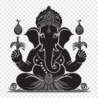 The elephant is sitting in the lotus position, with a flower in its hand vector
