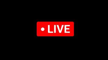 Live Streaming Symbol Sign Icon, Button, Animation Motion Graphic Chroma Key Green Screen. 4K Resolution video