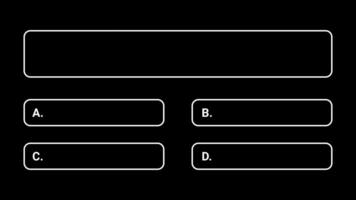 Quiz Template Background Challenge With Option Selection, Quiz Game Animation. Alpha Channel Transparent Background. 4K Resolution video