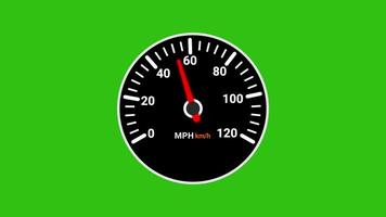 Digital Speed Meter Animation Speedometer With a Arrow Indication Speed Green Screen Chroma Key. 4K Resolution video