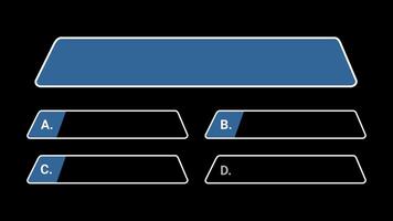 Quiz Template Background Challenge With Option Selection, Quiz Game Animation. Alpha Channel Transparent Background. 4K Resolution video