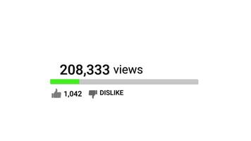 Social Media Views and Like Counting YouTube 1 Million Views Counter Like Increasing Views And Likes on White Background. 4K Resolution video