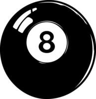 black billiard ball with number eight without background vector