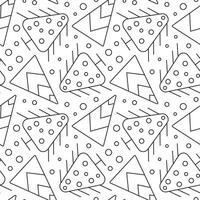 Seamless pattern with decorated Christmas tree in doodle style. Geometric trees with snow for New Year and Christmas. Festive background with pines and firs. vector