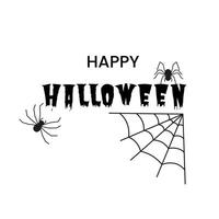 illustration of text with cobweb and spiders for Halloween. vector