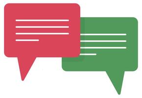 Flat icon of talk bubble speech isolated on white background. vector