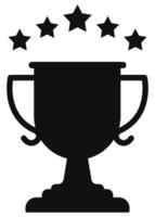 Five stars trophy icon isolated on white background. vector