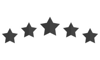 Set of five star flat icon isolated on white background. vector