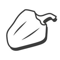 Pepper in a thin line. Pepper icon. Pepper with shadow. vector