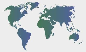 World map drawn with a gradient. World map isolated on a light background. Flat earth, world map template. vector
