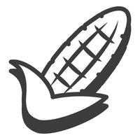 Corn in a thin line. Corn icon. Corn with a shadow. vector