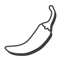 Chili pepper in a thin line. Chili pepper icon. Chili pepper with shadow. vector