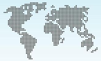 Abstract world map silhouette drawn in circles. World map isolated on a light background. vector