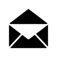 Open email message icon, letter open icon vector