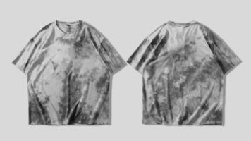 Tie dye shirt mockup in grayscale for your design. photo
