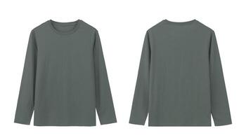 Plain grey long sleeved t shirt isolated on a white background photo