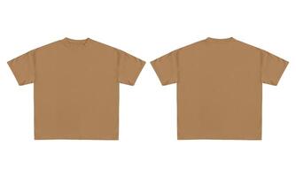 Two tan t shirts, one on front and one on back, for mockup and design ideas photo