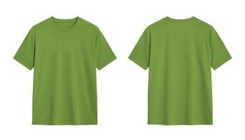 Green T shirt Mockup. Front and back view photo
