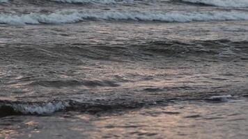 Ocean Waves at Dusk. Waves rolling in the ocean at dusk with a calming atmosphere. video