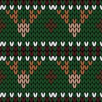 Knitted snowflake pattern for scandinavian sweater. Xmas snowfall wool knitted background. vector