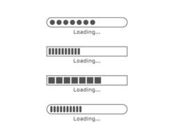 Collection Loading bar status icon. illustration. Set of loaded icons. Download progress. Donload or Upload. vector