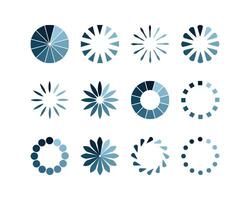 Collection Loading bar status icon. illustration. Set of loaded icons. Download progress. Donload or Upload. vector