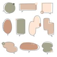collection set of minimal doodle hand draw speech bubble balloon, think speak talk text box banner vector