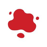 Illustration of a red blood splatter with irregular shapes in minimalistic flat doodle design vector