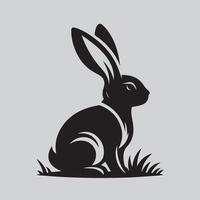 bunny playing in the field with grass vector