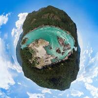 360 spherical panorama of Aerial view of Katun river photo