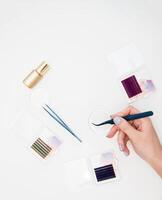 Tools for eyelash extension procedure. photo