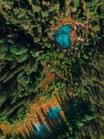 Geyser lake with thermal springs photo