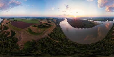 Aerial view of Ob siberian river photo