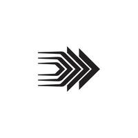 A black and white logo with arrows vector