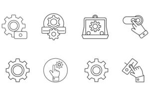 setting icon set vector