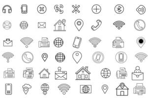 phone icon,mail icon, location icon, web icon ,fax icon, and house icon collection set vector