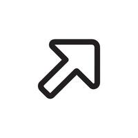 A black and white icon of an arrow pointing down vector