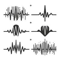 Timeless ECG Heartbeat Silhouette Lines Design vector