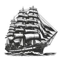 Liner and Freighter Set with Yacht Lighthouse Container and Buoy vector