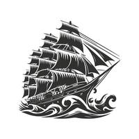 Liner and Freighter Set with Yacht Buoy and Lighthouse Collection vector