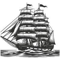 Ship and boat set. Liner and container, freighter and buoy, lighthouse and yacht vector