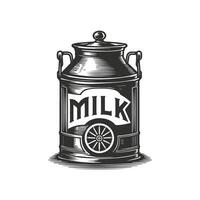 Rustic Simplicity Milk Can Silhouette Design Art vector