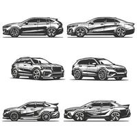 Bold and Dynamic Car Silhouettes Design vector