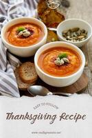 Easy Thanksgiving Recipe Pinterest Graphic template