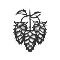 Artful Simplicity Silhouette Design of Hop Cone vector
