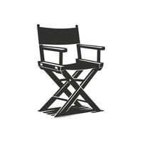 Bold line Art and Silhouette Design Director chair Illustration. vector
