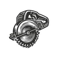 A Circular Saw With A Circular Saw Blade Design Illustration. vector