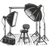 Silhouette Design Studio Lighting Set UP. vector
