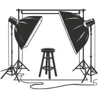 Professional Silhouette Design Studio Lighting Set Up vector