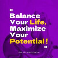 Work Life Balance Instagram Post template